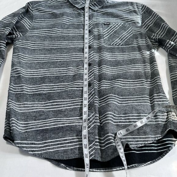 Zoo York Shirt Mens Large Gray Stripes Flannel Button Up Skater Y2K City Adult - Picture 4 of 9